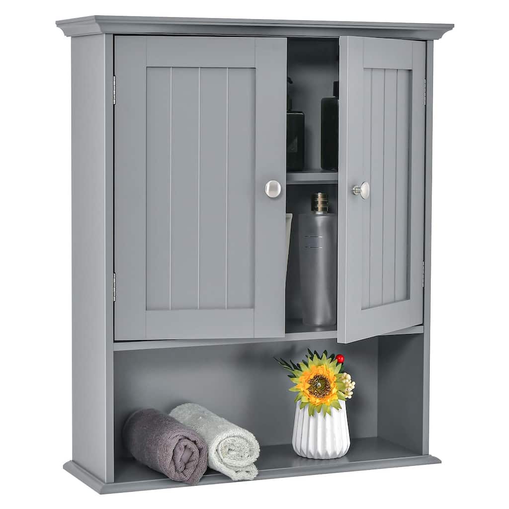 Costway Bathroom Wall Cabinet Medicine Storage Organizer with - See details