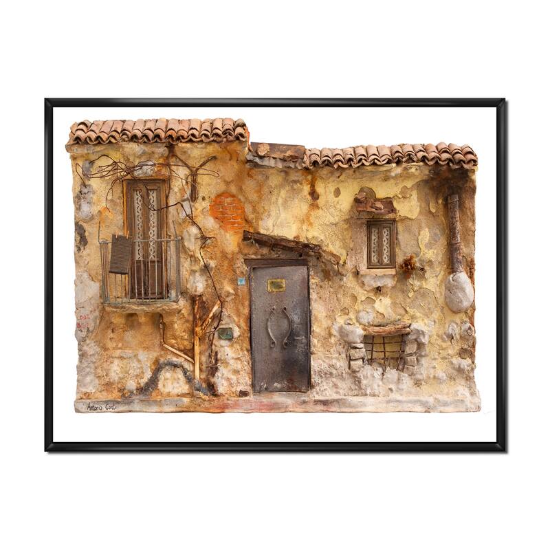 Designart "Sketch Of Old Europe Street III" Children's Art Framed Canvas Wall Art Print