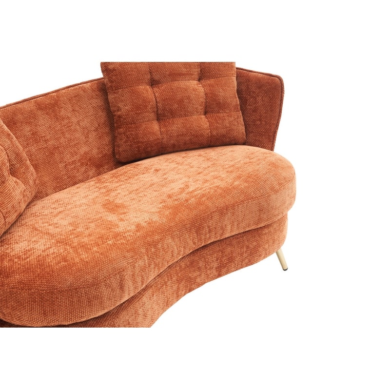Contemporary Velvet Upholstered Tufted Loveseat Sofa,Living Room Couch with Golden Metal Legs