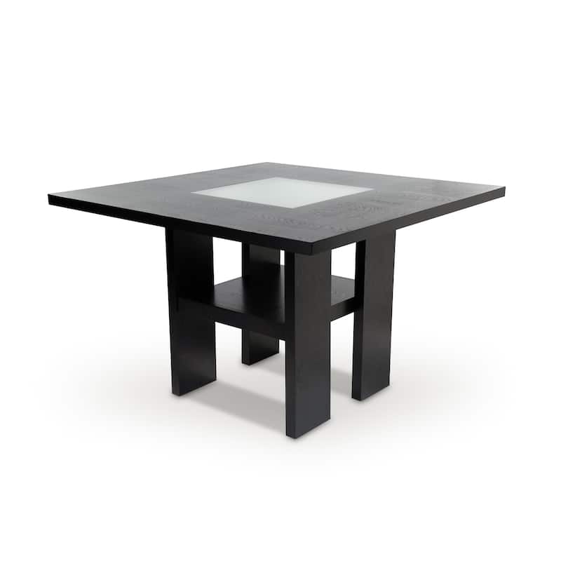 Lumina Contemporary Black Wood Light Up 7-Piece Counter Height Dining Set by Furniture of America