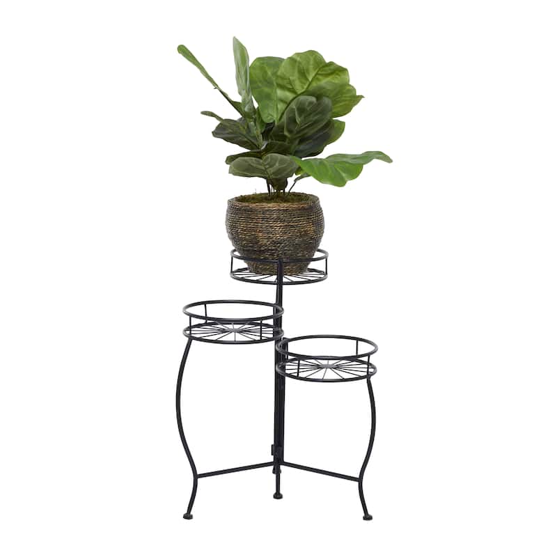 3 Round Shelves Metal Modern Plantstand 22 x 18 x 19 - 18 x 19 x 22