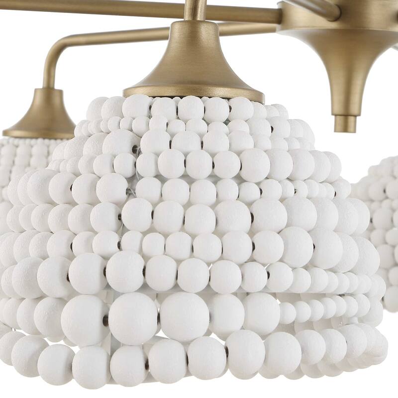 Uttermost Biddeford 6 Light White Beaded Pendant - 36"W x 36"D x 11"H