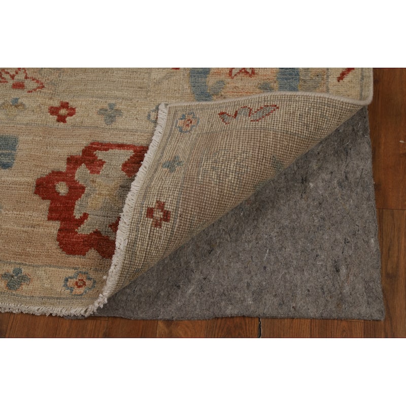 Transitional Vegetable Dye Oushak Turkish Rug Handmade Wool Carpet - 7'11"x 10'2"