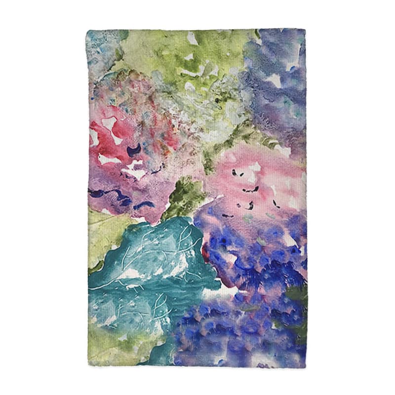Pink & Purple Hydrangeas Kitchen Towel - 16x25