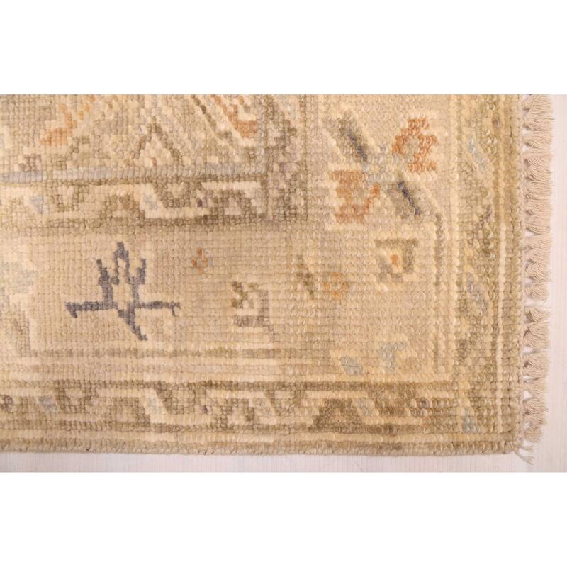 ECARPETGALLERY Hand-knotted Kavya Oushak Light Khaki Wool Rug - 5'11 x 9'0