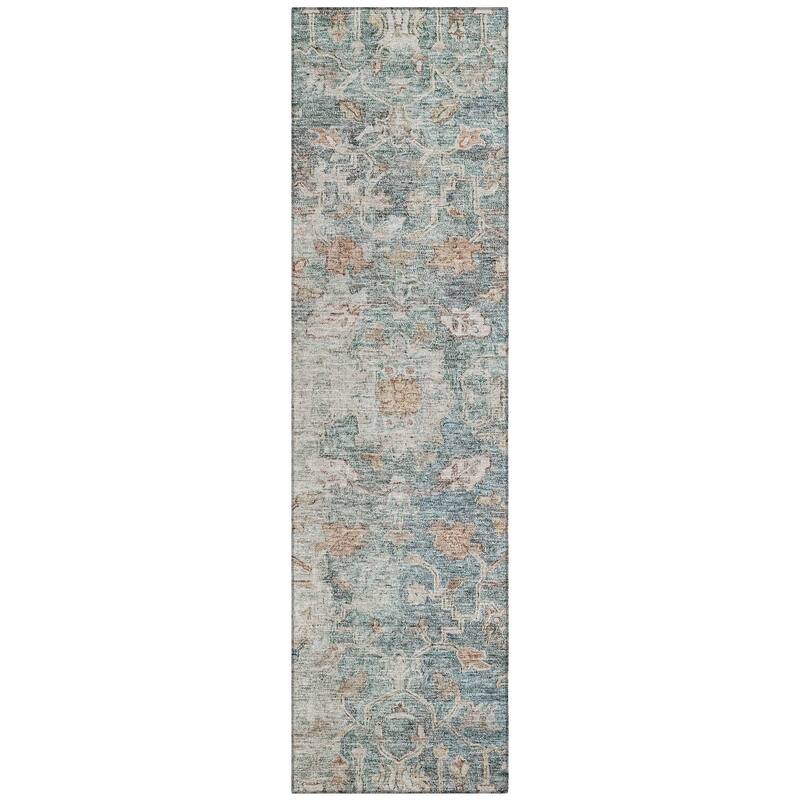 Machine Washable Indoor/ Outdoor Chantille Distressed Traditional Rug