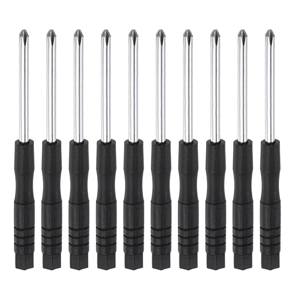 3.0mm Mini Phillips Screwdriver for Watch Electronics Repair, 10pcs - Black, Silver Tone