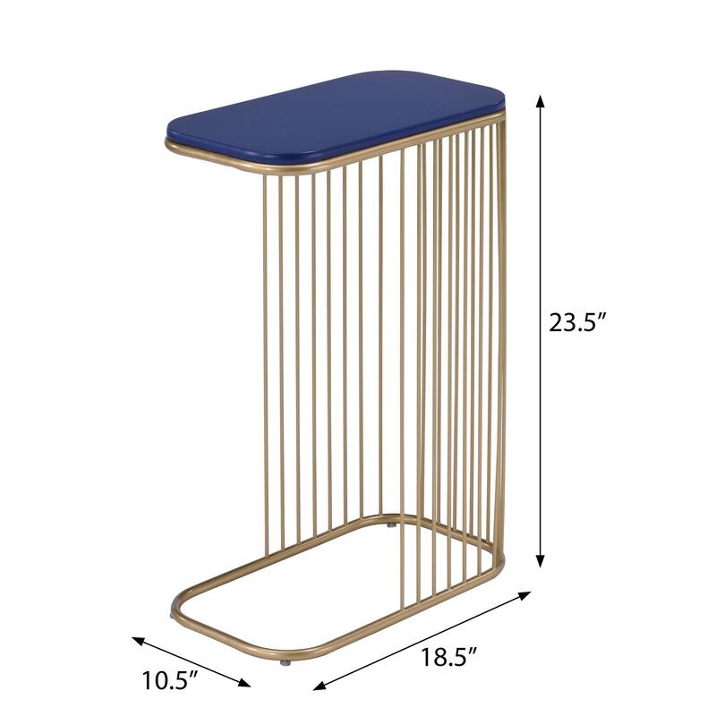 Scopa Blue and Gold C-Table with Metal Base