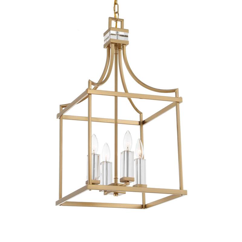 Uttermost Montreal 4 Light Brass Lantern Pendant - 13.875"W x 13.875"D x 27.75"H