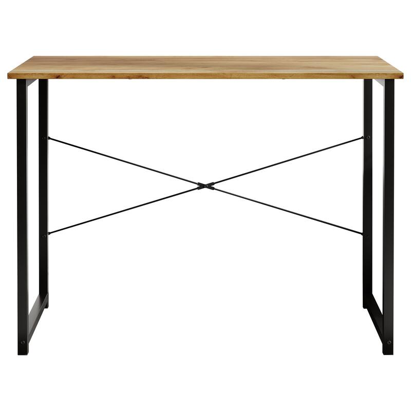 CraftPorch Modern 39-Inch Metal Computer Desk - Light Oak
