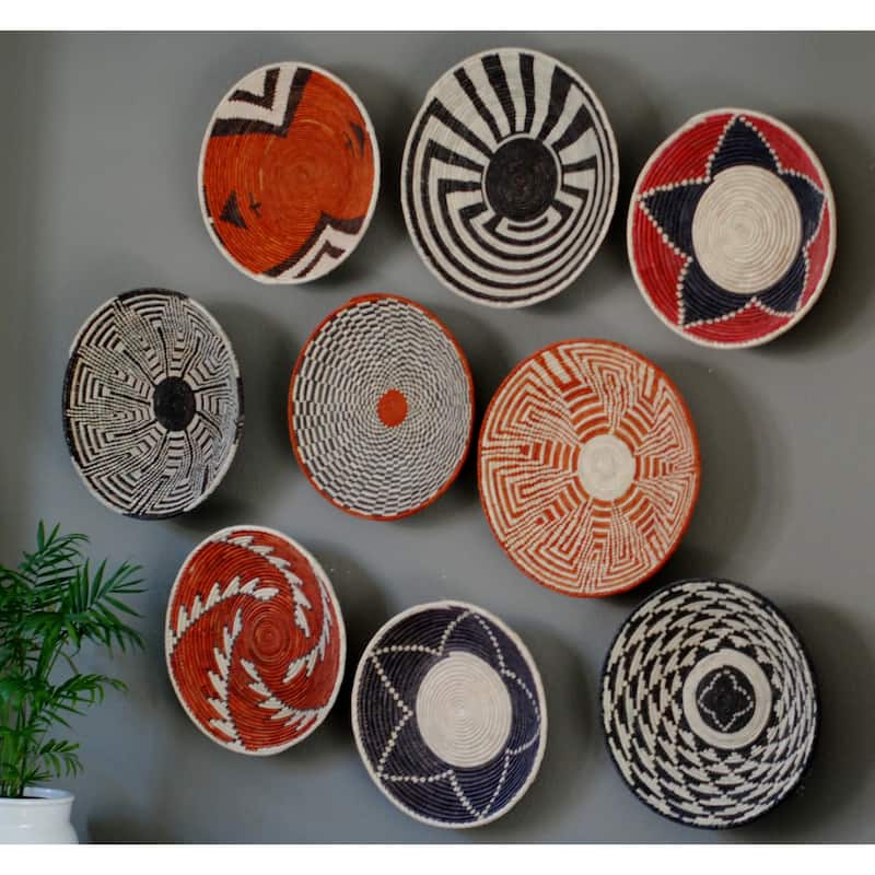 Hand Woven Palm Wall Decor Basket