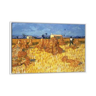 iCanvas "Harvest in Provence, June 1888" by Vincent van Gogh Framed Canvas Print