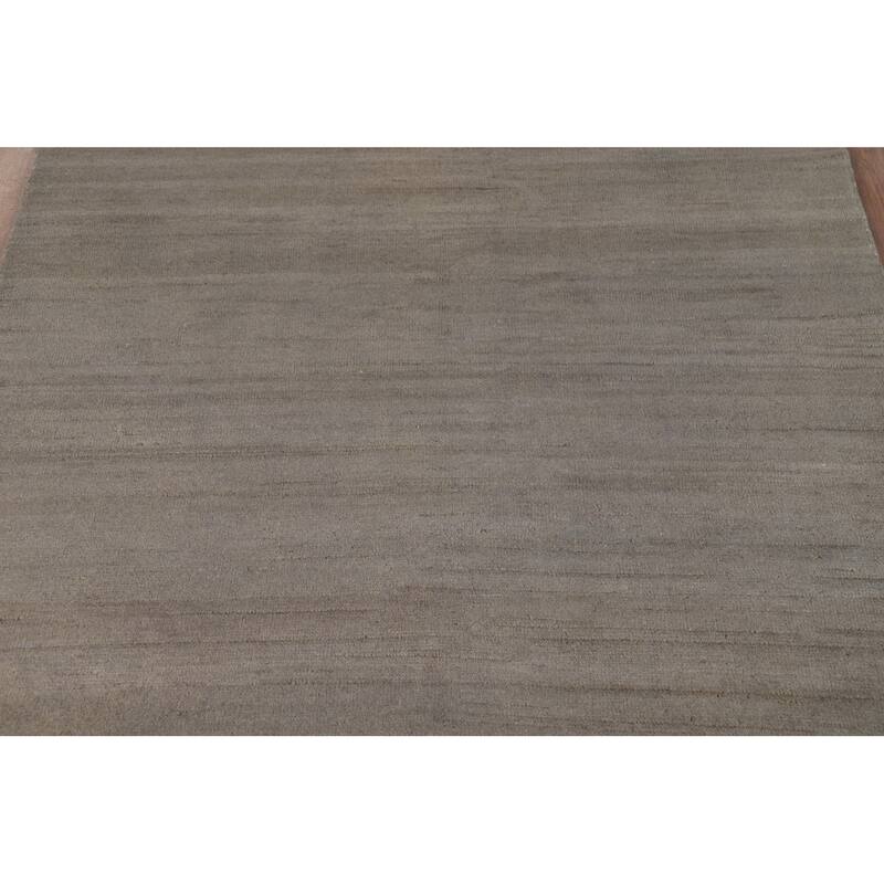 Modern Gabbeh Oriental Rug Handmade Grey Wool Carpet - 4'10"x 6'10"