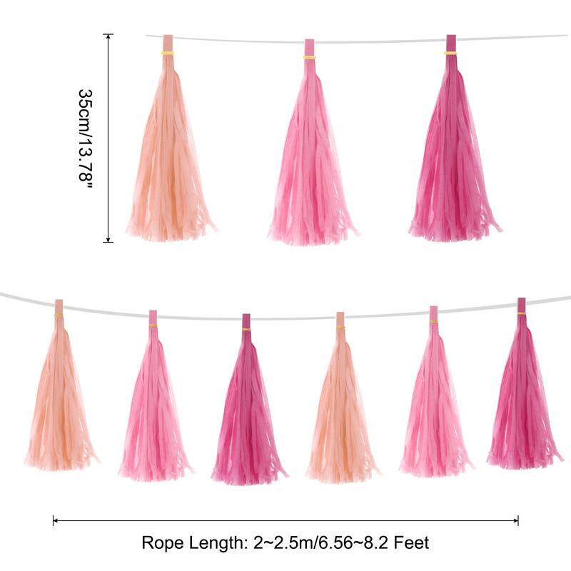 15Pcs Tassel Garland Banner with Rope