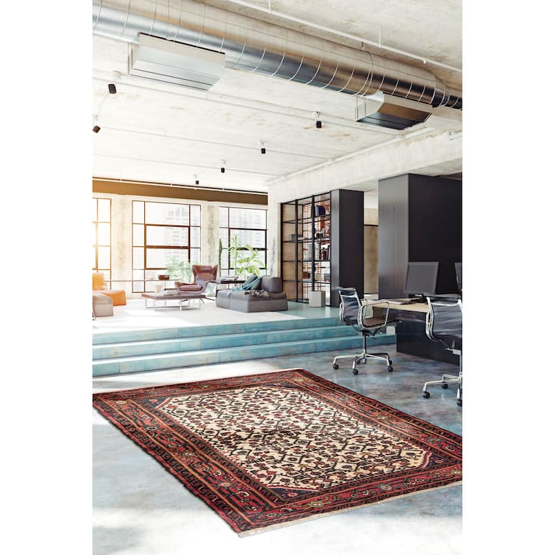 ECARPETGALLERY Hand-knotted Andelz Cream Wool Rug - 3'7 x 5'0