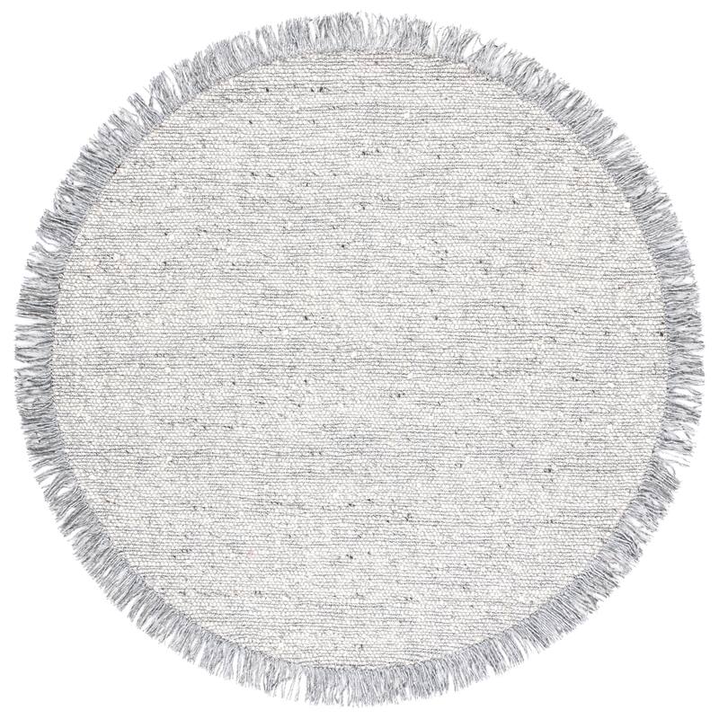 SAFAVIEH Handmade Vermont Larissa Wool Rug - 6' Round - Ivory/Grey