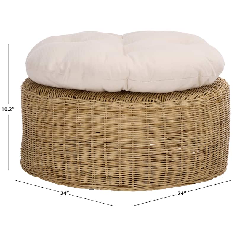 SAFAVIEH Home Bori Round Ottoman with Cushion