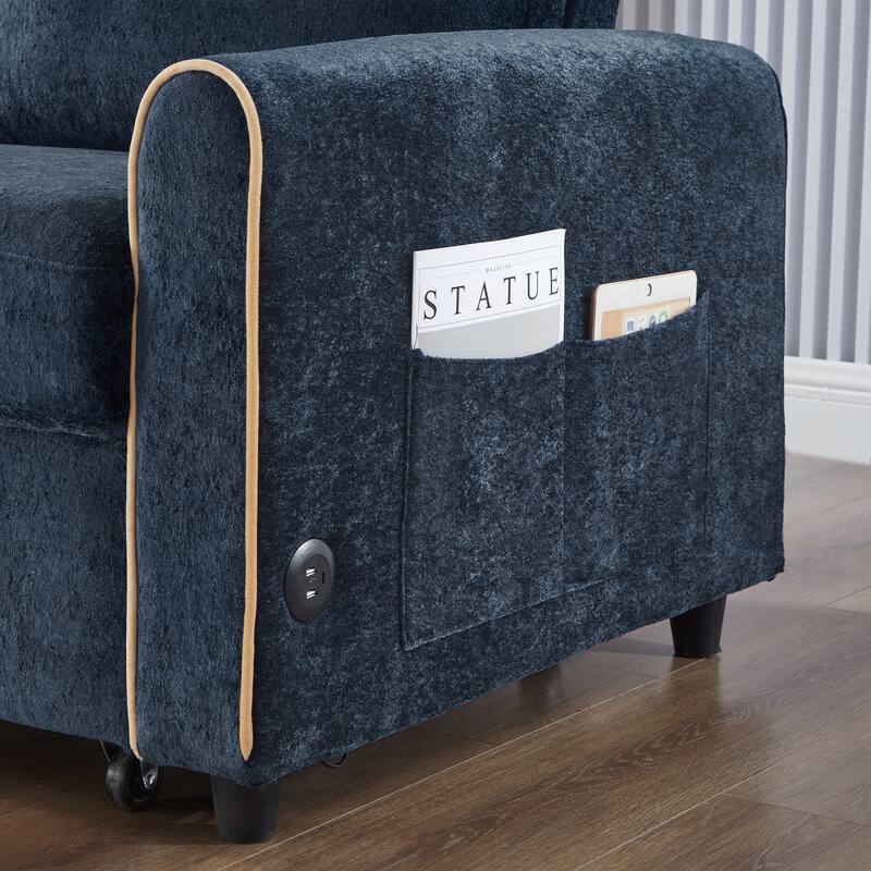 Pull Out Sofa Bed, 58-inch Sofa Bed, Sleeper Sofa, Loveseat Sofa with Adjustable 3 -Position Backrest