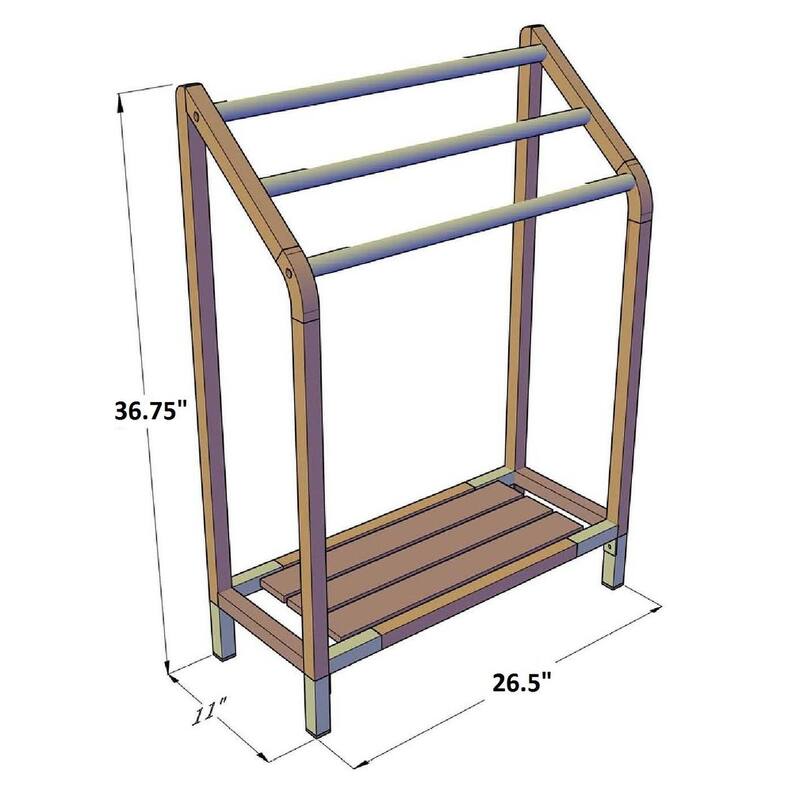 The Original Sula Versatile Teak & Stainless Towel Rack