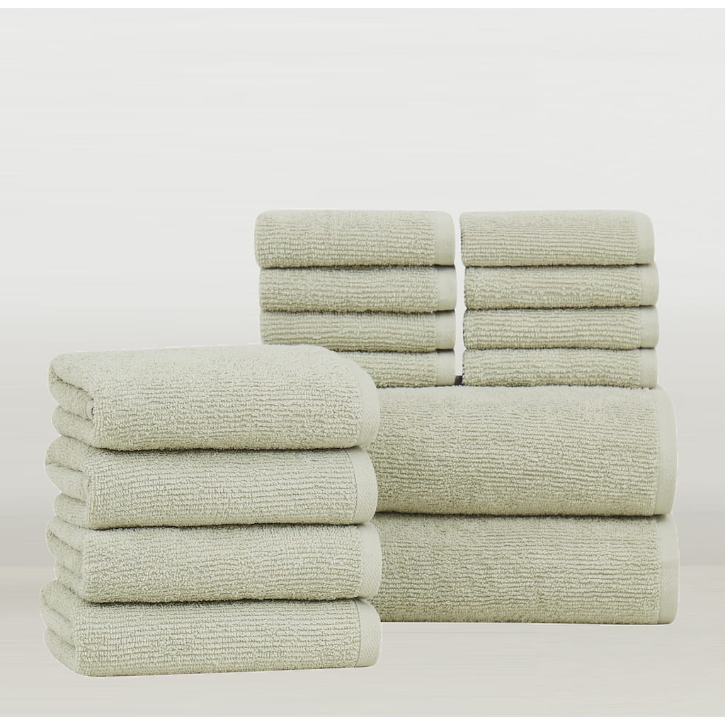 Brooklyn Loom Everyday Ribbed 14 Piece Towel Set