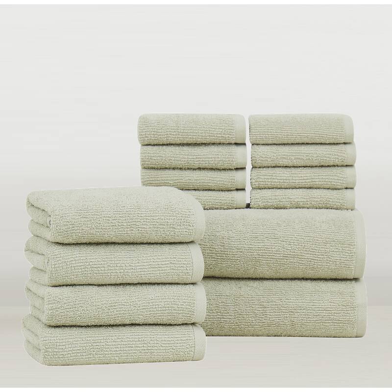 Brooklyn Loom Everyday Ribbed 14 Piece Towel Set
