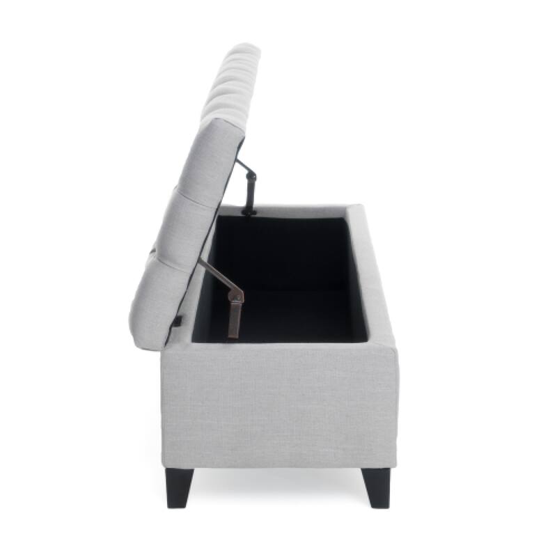 Roomfitters Glouster Storage Ottoman Bench, Button Tufted Fabric with Diamond Stitching