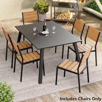 Modern Outdoor Aluminum Dining Chairs Stackable Armless Chairs for Patio