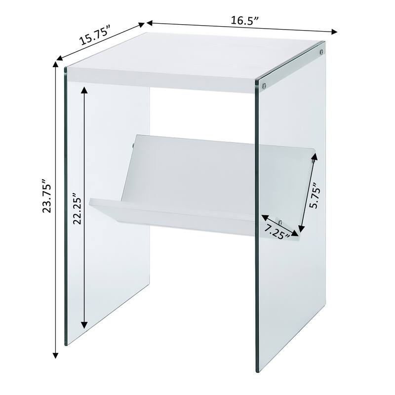 Convenience Concepts SoHo Glass End Table with Shelf