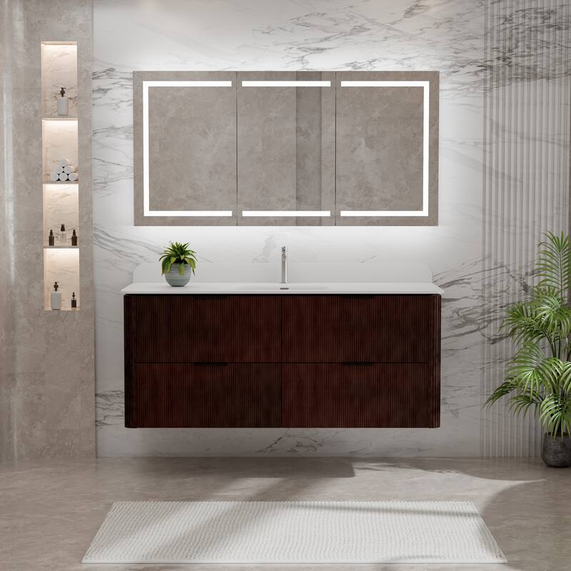 Modland 48" Fluted Floating Vanity with Sink - 48 inch