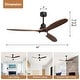 preview thumbnail 16 of 199, 42“/52"/60"/48" Noiseless Walnut Wood Ceiling Fan with Remote Control, Integrated Light Optional