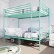 preview thumbnail 9 of 13, Bunk Bed Twin Over Twin with Ladder and high Guardrail,Detachable Bunk Beds Green