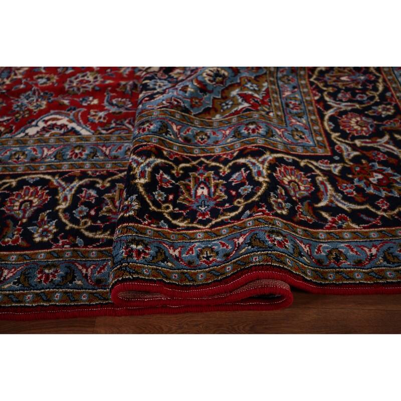 Floral Kashan Turkish Rug Oriental Machine-Made Carpet - 9'8" x 13'3"