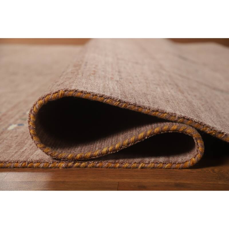 Hand Knotted Oriental 100% Wool Carpet Tribal Tribal Brown Gabbeh Area Rug - 9' 11'' X 8' 0''