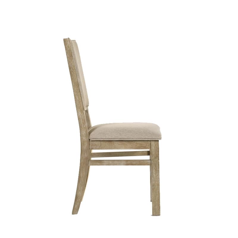Brown/Beige Fabric Upholstered Wood Frame Dining Chair, Set of 2, Sturdy Dining Chair for Dining Rooms - 20.5