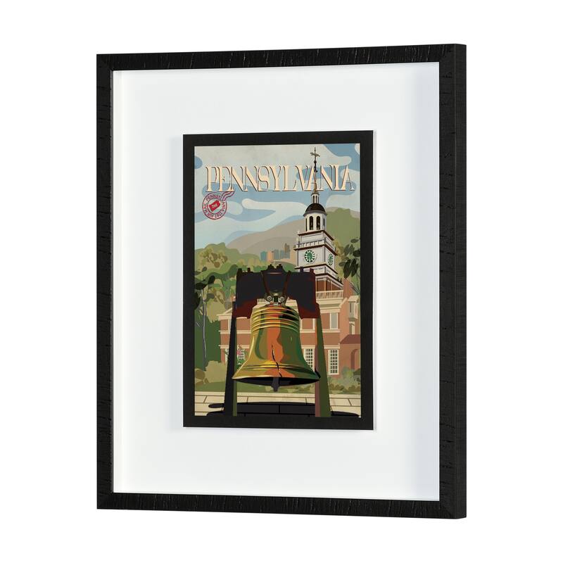 Pennsylvania Go USA by Mercana Studio a Hand Embellished Framed Art Print Series