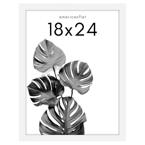 slide 2 of 7, Americanflat Poster Frame - Wooden Picture Frame with Plexiglass Cover 18" x 24" - 1 Pack - White