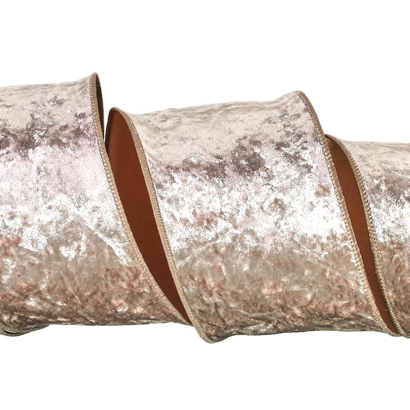4"X10y Diamond Velvet Wired Ribbon - 4"