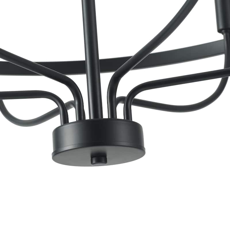 Industrial 6-Light Metal Candle Style Chandelier Light Fixture for Dining Room Kitchen Island