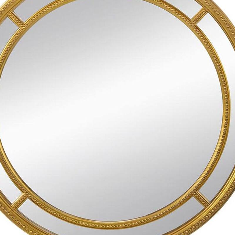HomeRoots 35" Gold Geo Dot Round Double Frame Accent Mirror - 35.4' X '35.4' X '1.8