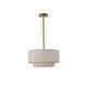 preview thumbnail 4 of 11, Alena Matte Gold 3-Light Two-Tier Fabric Drum Shade Chandelier