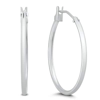 Marquee Jewels 14K White Gold 21MM Hoop Earrings (1.5MM Gage)