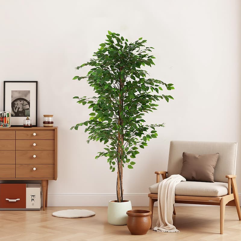 Christopher Knight Home - Majestic 74" Artificial Ficus Tree with Pot, Lush Greenery for Your Home - Wood - Wood - Green