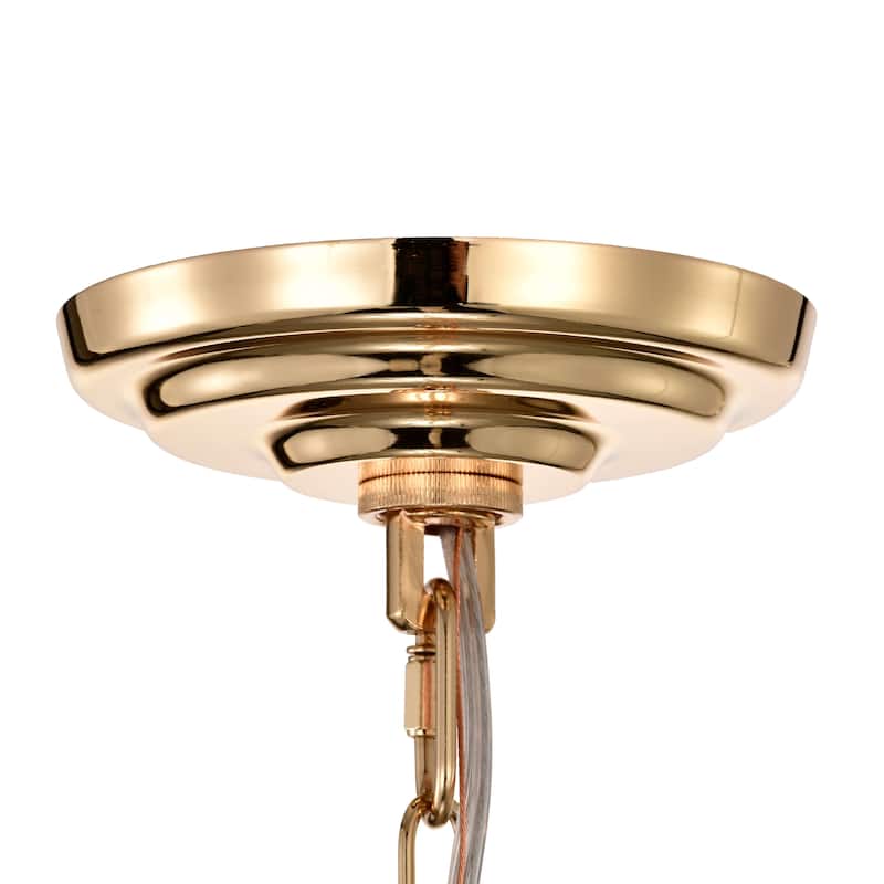 Lorena Glossy Rose Gold 9-Light Glass Bar Sputnik Chandelier