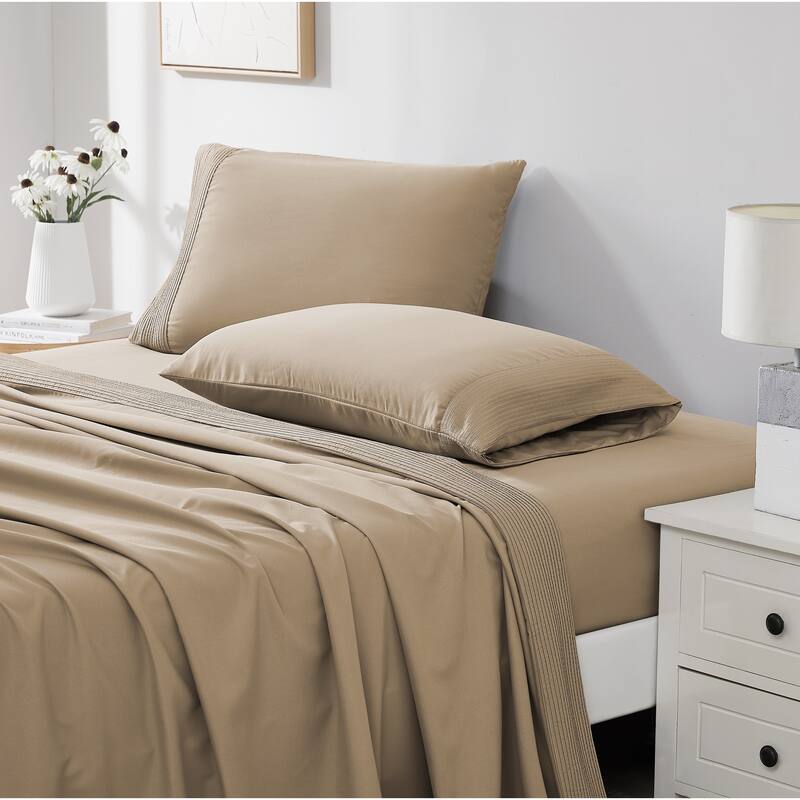 Vilano 21-inch Extra Deep Pocket 4-Piece Bed Sheet Set with Pleated Hem