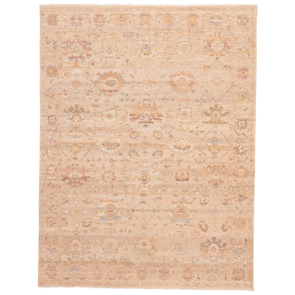 ECARPETGALLERY Hand-knotted Modern Oushak Tan Wool Rug - 8'8 x 11'3