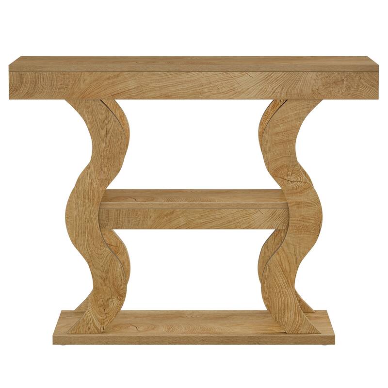Console Table for Entryway, 3-Tier Wood Sofa Table with Storage Shelves for Living Room, Hallway, Foyer, Entrance