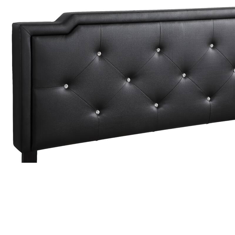 Adjustable Tufted Queen Panel Bed - 85" - Black