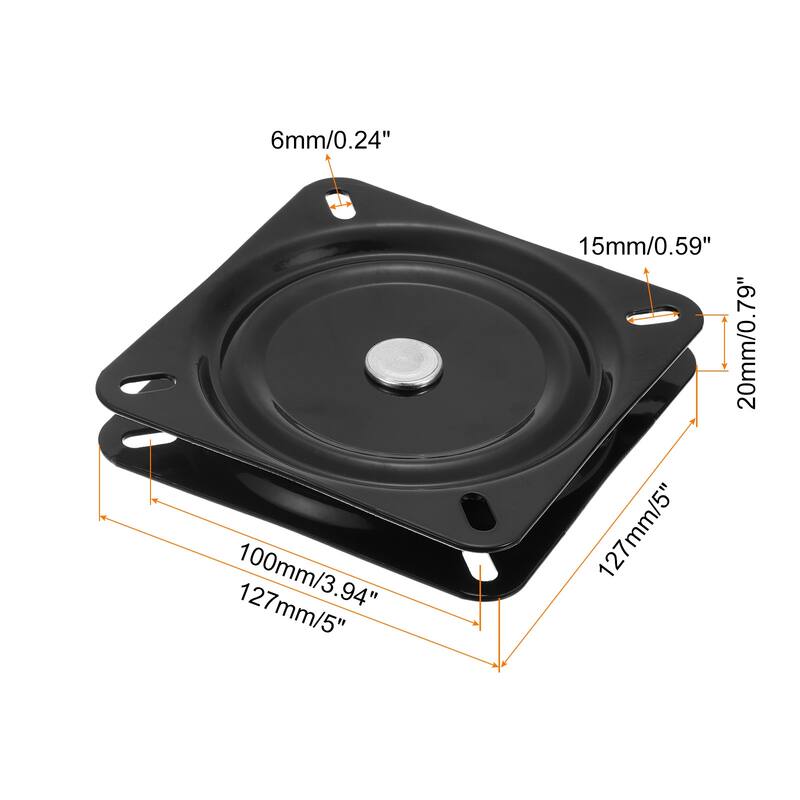 Bar Stools Swivel Plate, 1Pcs 5 Inch Square Bar Stool Seat Replacement - Black - Black