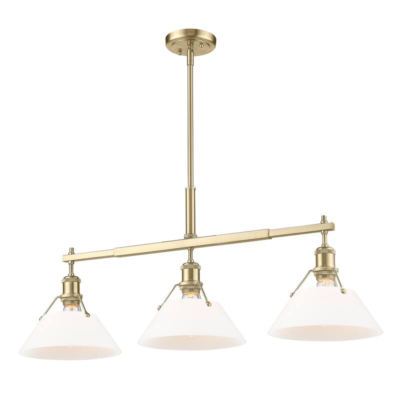 Orwell 3-Light Linear Pendant in Brushed Champagne Bronze with Opal Glass - Gold