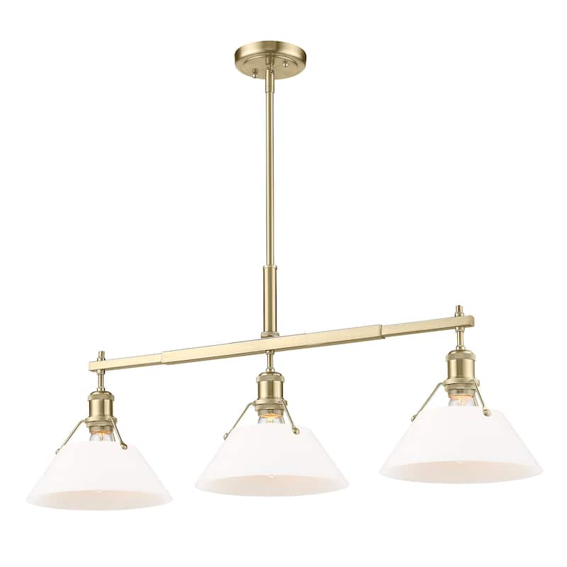Yep by Golden Lighting Orwell 3-light Island Light in Brushed Champagne Brass and Opal Glass - Gold